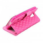 Wholesale Samsung Galaxy S5 Quilted Flip Leather Wallet Case w Stand (Hot Pink)